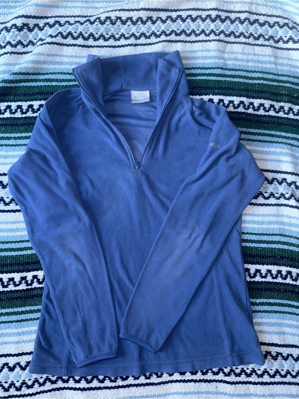 Columbia Blue Quarter-Zip Cowl Neck Fleece